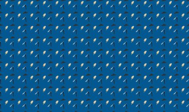 Farklı aksesuarlara sahip renkli arkaplan