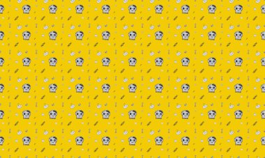 Farklı aksesuarlara sahip renkli arkaplan