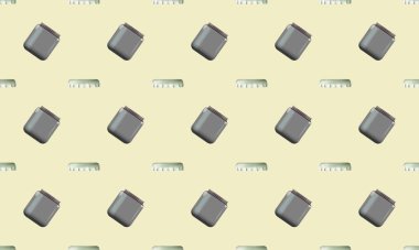 Farklı aksesuarlara sahip renkli arkaplan