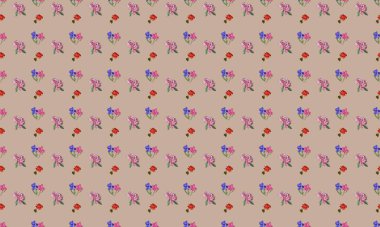 Farklı aksesuarlara sahip renkli arkaplan