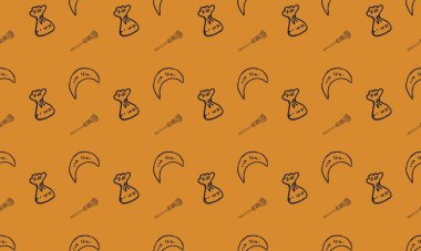 Farklı aksesuarlara sahip renkli arkaplan