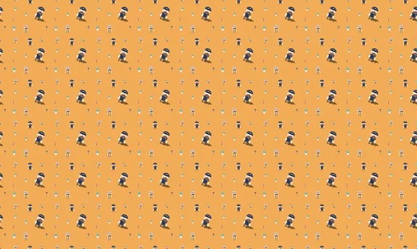 Farklı aksesuarlara sahip renkli arkaplan