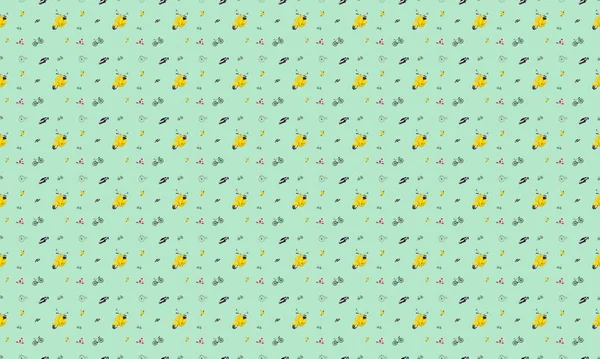 Farklı aksesuarlara sahip renkli arkaplan