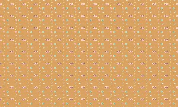 Farklı aksesuarlara sahip renkli arkaplan