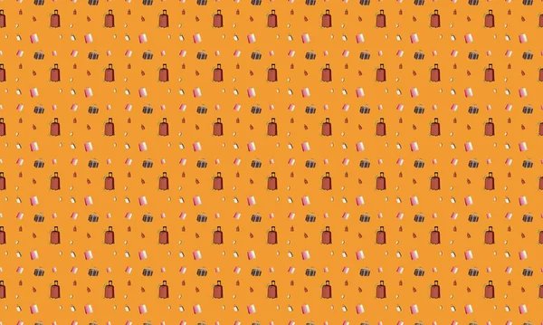 Farklı aksesuarlara sahip renkli arkaplan