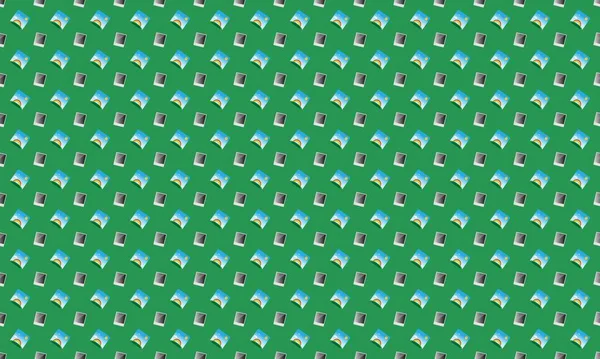 Farklı aksesuarlara sahip renkli arkaplan