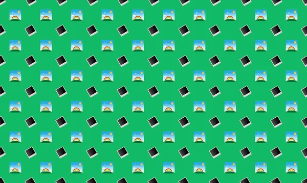 Farklı aksesuarlara sahip renkli arkaplan