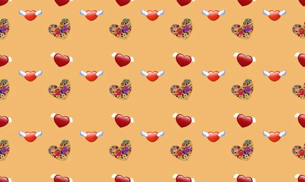 Farklı aksesuarlara sahip renkli arkaplan