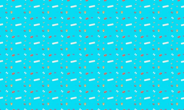 Farklı aksesuarlara sahip renkli arkaplan