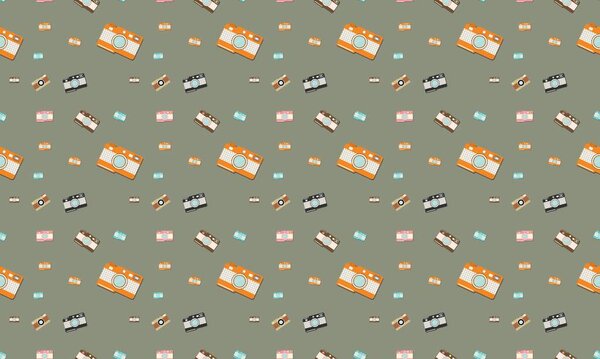 Цветной фон с различными аксессуарами