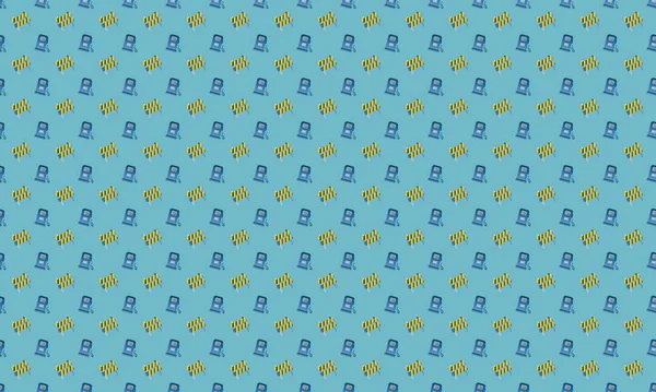 Farklı aksesuarlara sahip renkli arkaplan