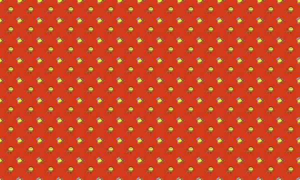 Colored background with different accessories