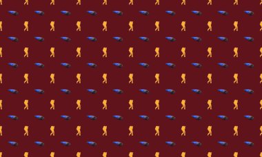 Farklı aksesuarlara sahip renkli arkaplan