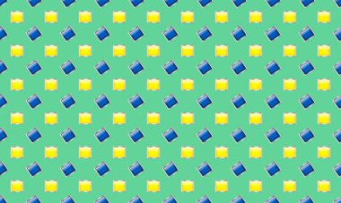 Farklı aksesuarlara sahip renkli arkaplan