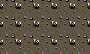 Farklı aksesuarlara sahip renkli arkaplan