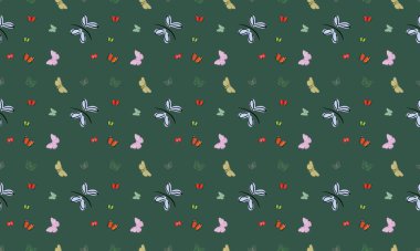 Farklı aksesuarlara sahip renkli arkaplan