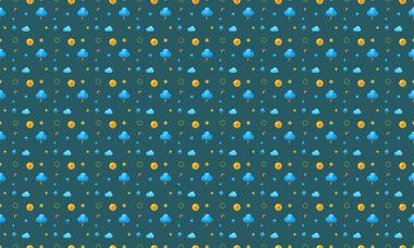 Farklı aksesuarlara sahip renkli arkaplan