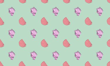 Farklı aksesuarlara sahip renkli arkaplan