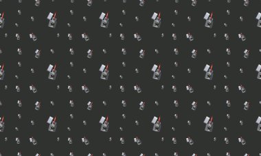 Farklı aksesuarlara sahip renkli arkaplan