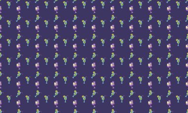 Farklı aksesuarlara sahip renkli arkaplan