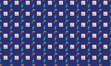 Farklı aksesuarlara sahip renkli arkaplan