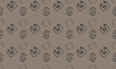 Farklı aksesuarlara sahip renkli arkaplan