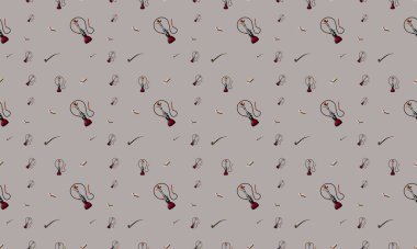 Farklı aksesuarlara sahip renkli arkaplan