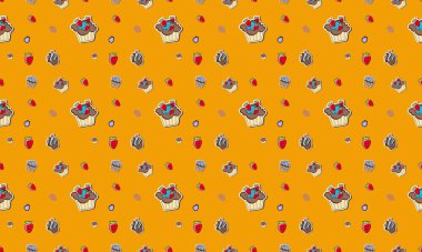 Farklı aksesuarlara sahip renkli arkaplan