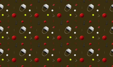 Farklı aksesuarlara sahip renkli arkaplan