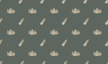 Farklı aksesuarlara sahip renkli arkaplan