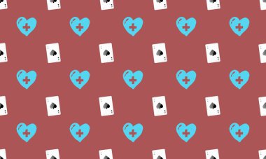 Farklı aksesuarlara sahip renkli arkaplan