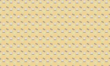 Farklı aksesuarlara sahip renkli arkaplan