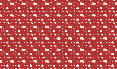 Farklı aksesuarlara sahip renkli arkaplan