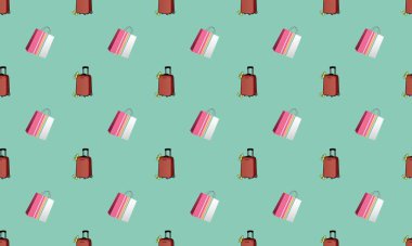 Farklı aksesuarlara sahip renkli arkaplan