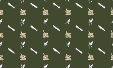 Farklı aksesuarlara sahip renkli arkaplan