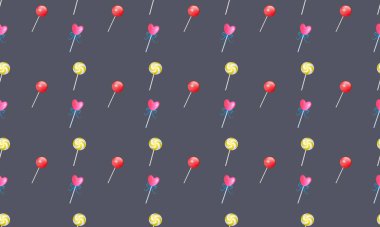 Farklı aksesuarlara sahip renkli arkaplan