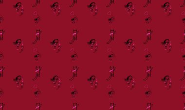 Farklı aksesuarlara sahip renkli arkaplan