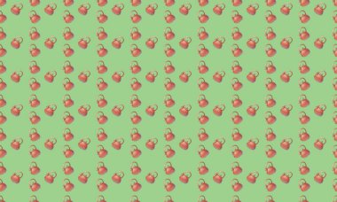 Farklı aksesuarlara sahip renkli arkaplan