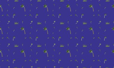 Farklı aksesuarlara sahip renkli arkaplan