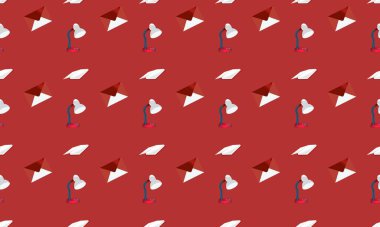 Farklı aksesuarlara sahip renkli arkaplan