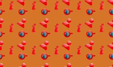 Farklı aksesuarlara sahip renkli arkaplan