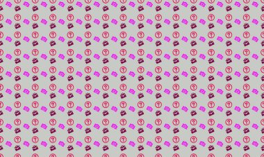 Farklı aksesuarlara sahip renkli arkaplan