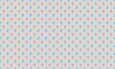 Farklı aksesuarlara sahip renkli arkaplan