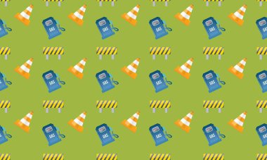 Farklı aksesuarlara sahip renkli arkaplan