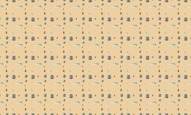 Farklı aksesuarlara sahip renkli arkaplan