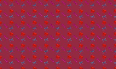 Farklı aksesuarlara sahip renkli arkaplan