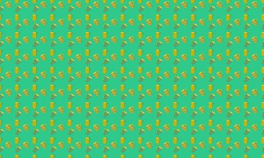 Farklı aksesuarlara sahip renkli arkaplan