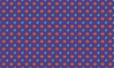 Farklı aksesuarlara sahip renkli arkaplan