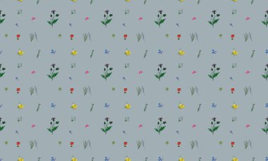 Farklı aksesuarlara sahip renkli arkaplan