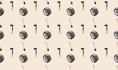 Farklı aksesuarlara sahip renkli arkaplan